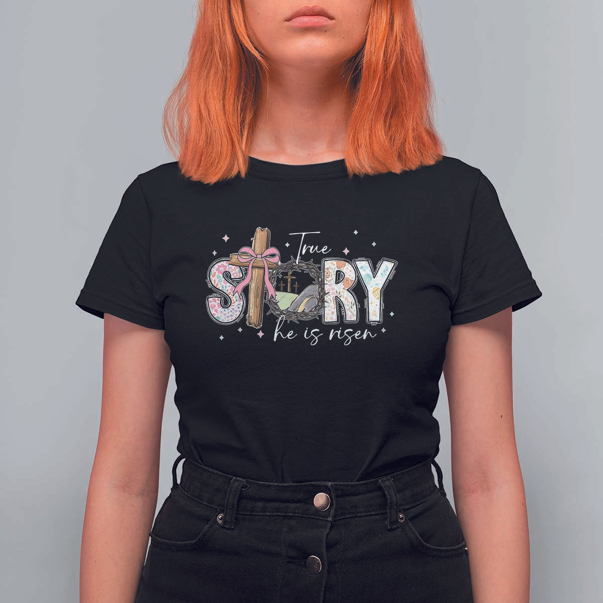 True Story He Is Risen T Shirt For Women Christian Easter Day Religious Bible Verse