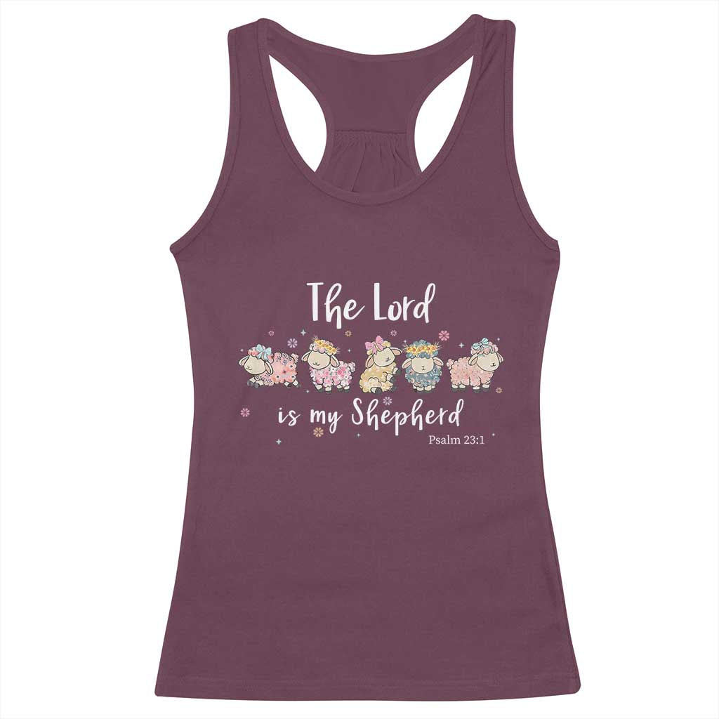 The Lord Is My Shepherd Racerback Tank Top Christian Easter Day Religious Sheep