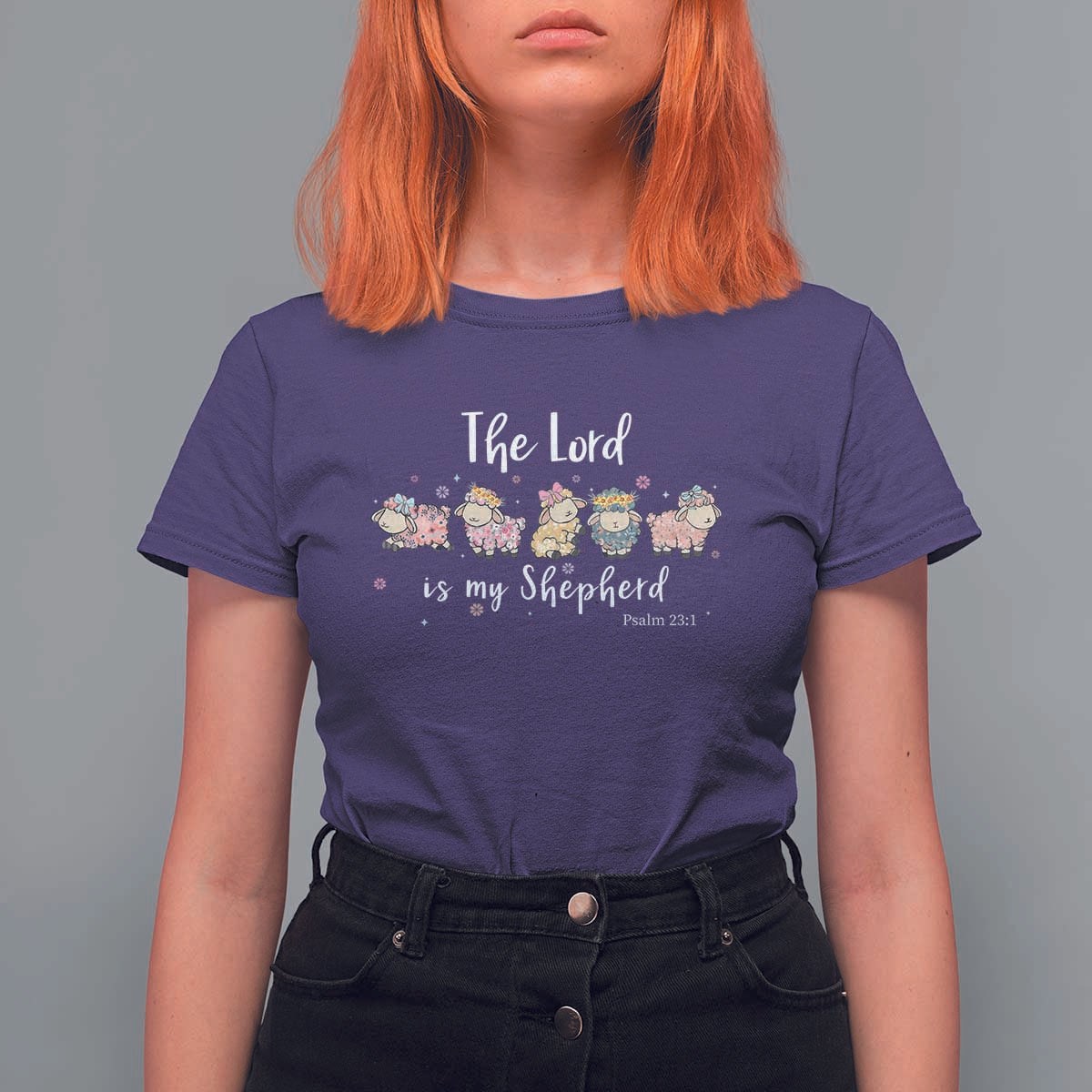 The Lord Is My Shepherd T Shirt For Women Christian Easter Day Religious Sheep