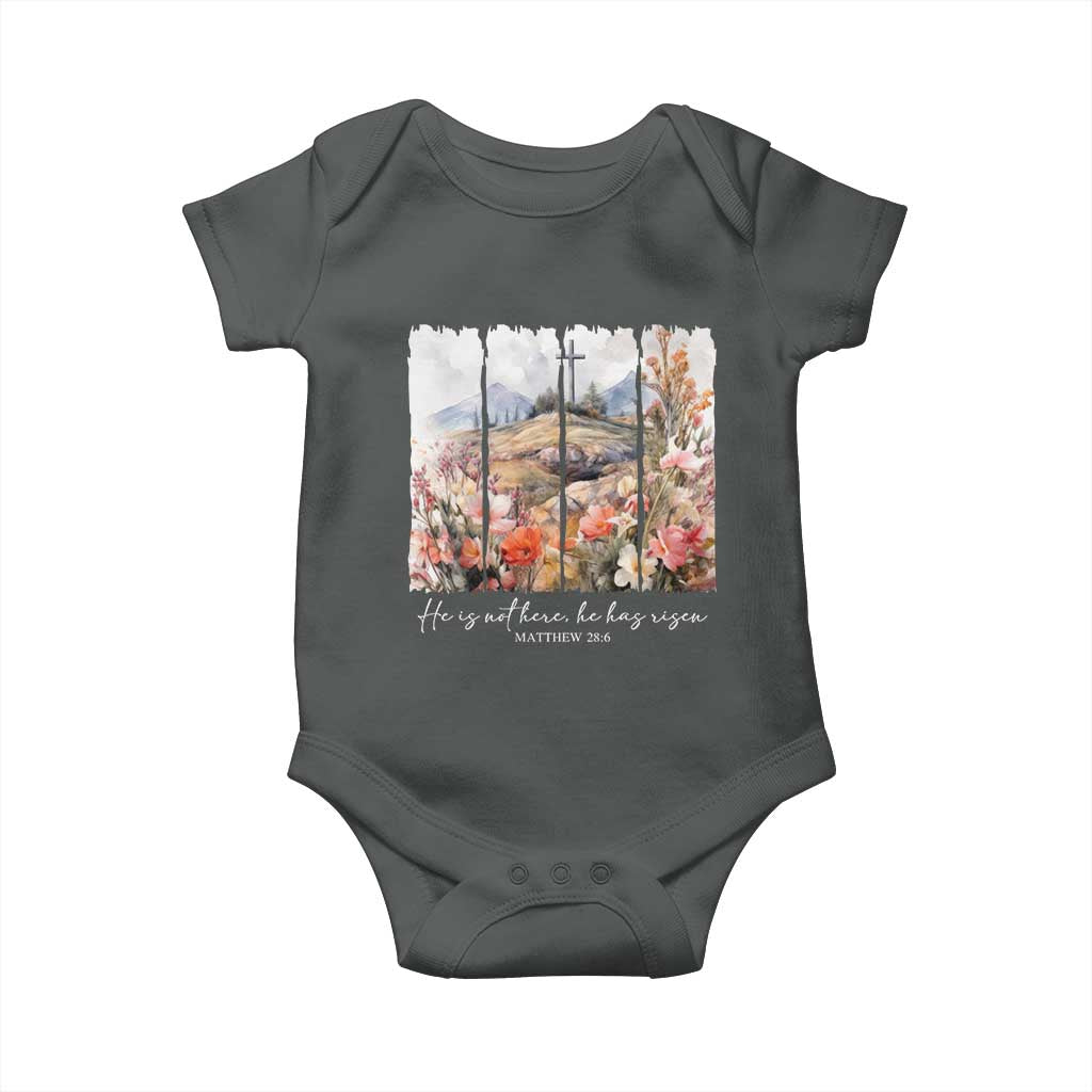 He Is Not Here He Has Risen Baby Onesie Christian Easter Religious Bible Verse
