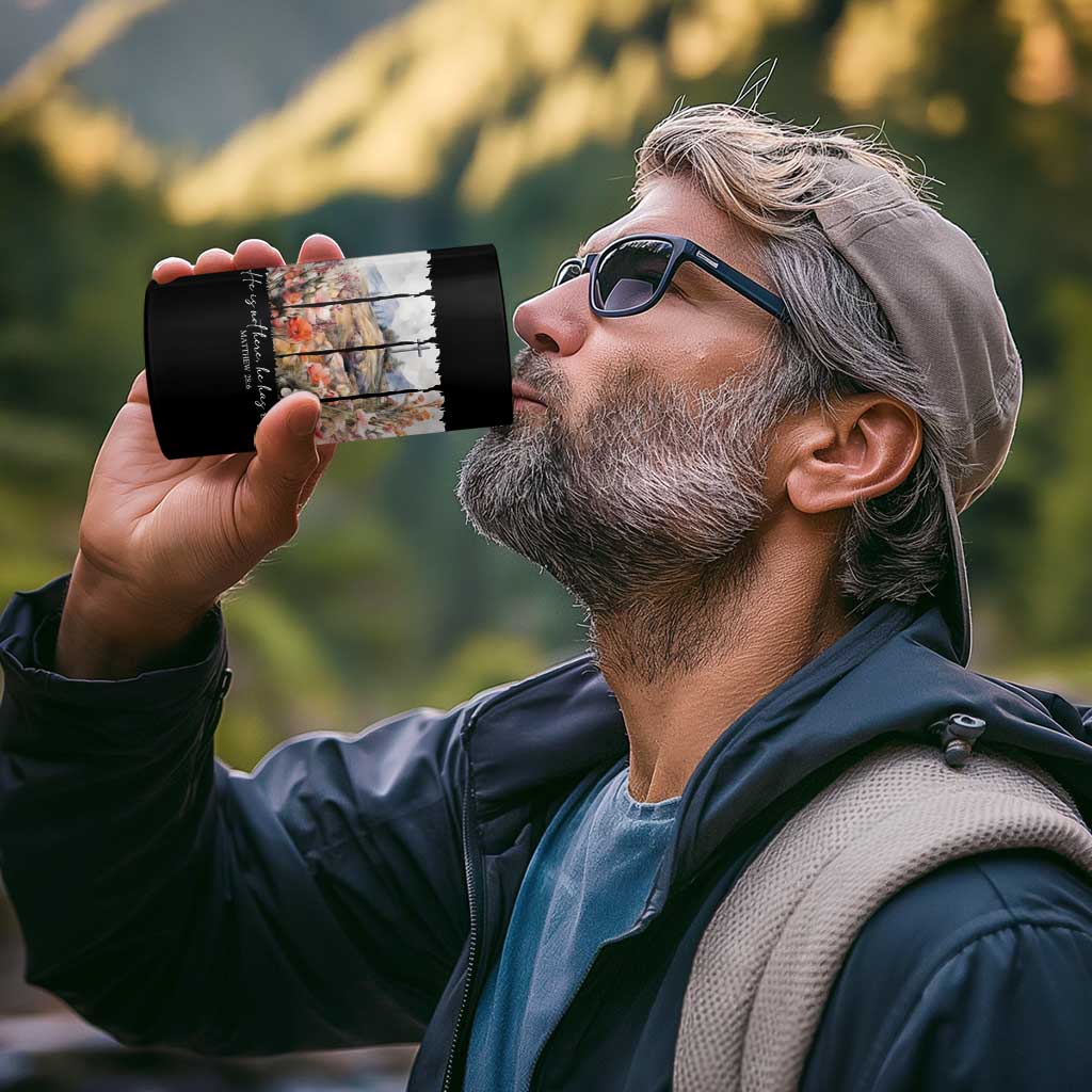 He Is Not Here He Has Risen 4 in 1 Can Cooler Tumbler Christian Easter Religious Bible Verse