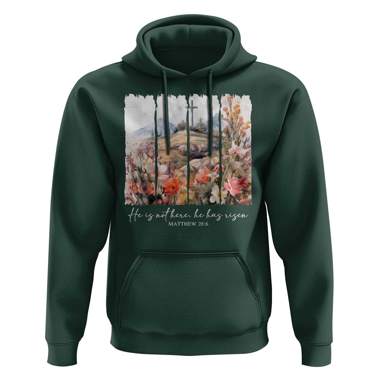 He Is Not Here He Has Risen Hoodie Christian Easter Religious Bible Verse