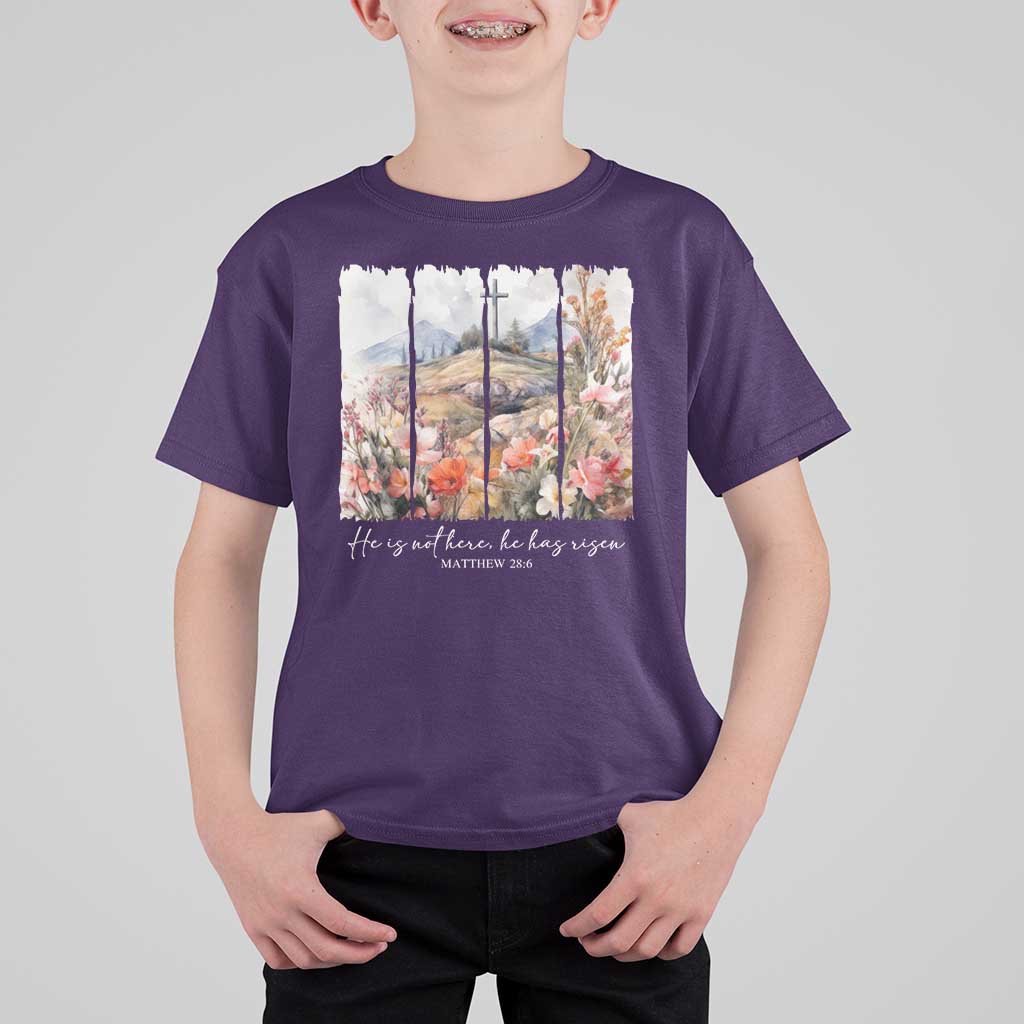 He Is Not Here He Has Risen T Shirt For Kid Christian Easter Religious Bible Verse