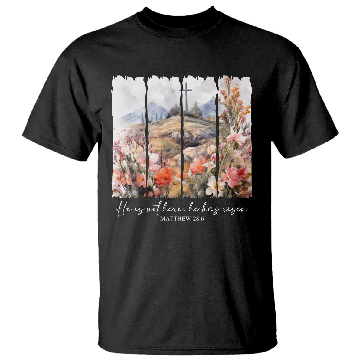 He Is Not Here He Has Risen T Shirt Christian Easter Religious Bible Verse