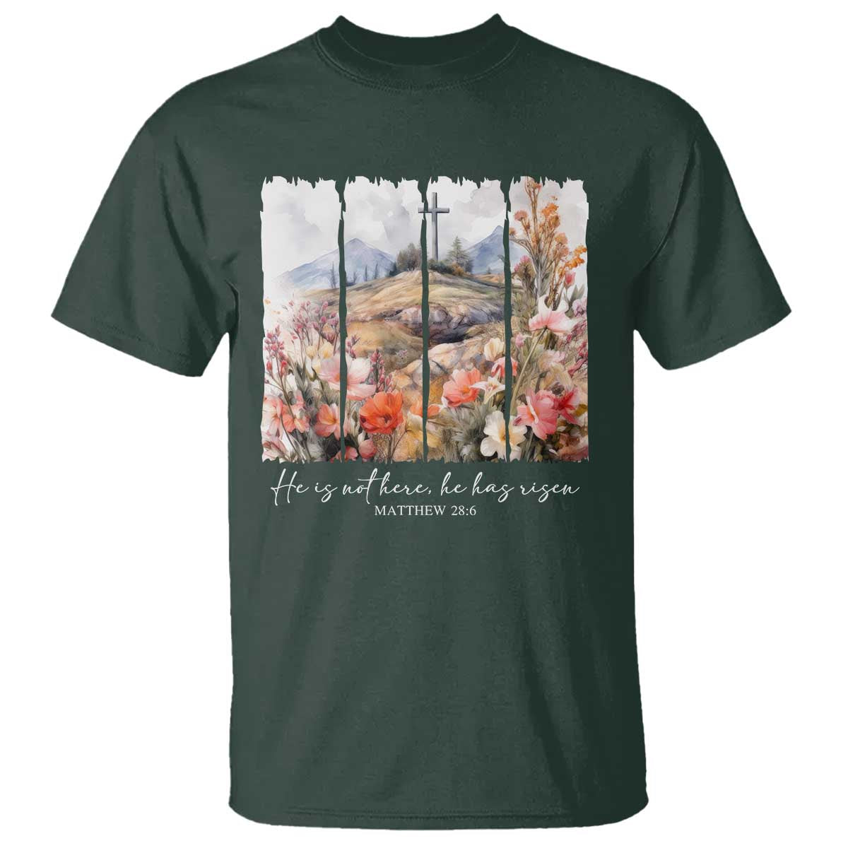 He Is Not Here He Has Risen T Shirt Christian Easter Religious Bible Verse