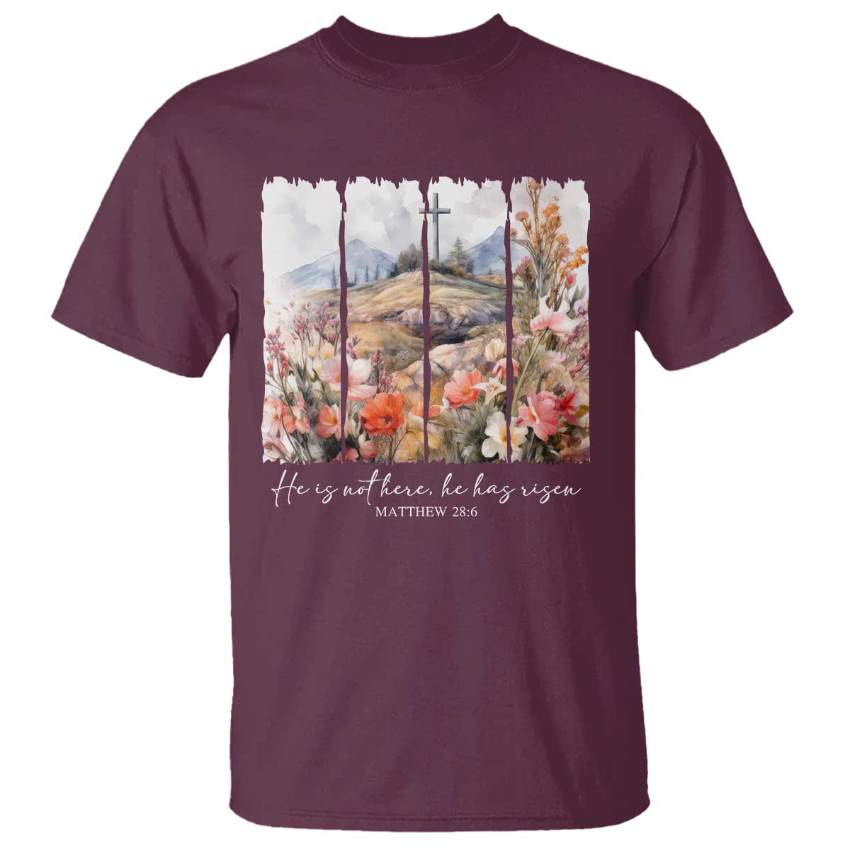 He Is Not Here He Has Risen T Shirt Christian Easter Religious Bible Verse