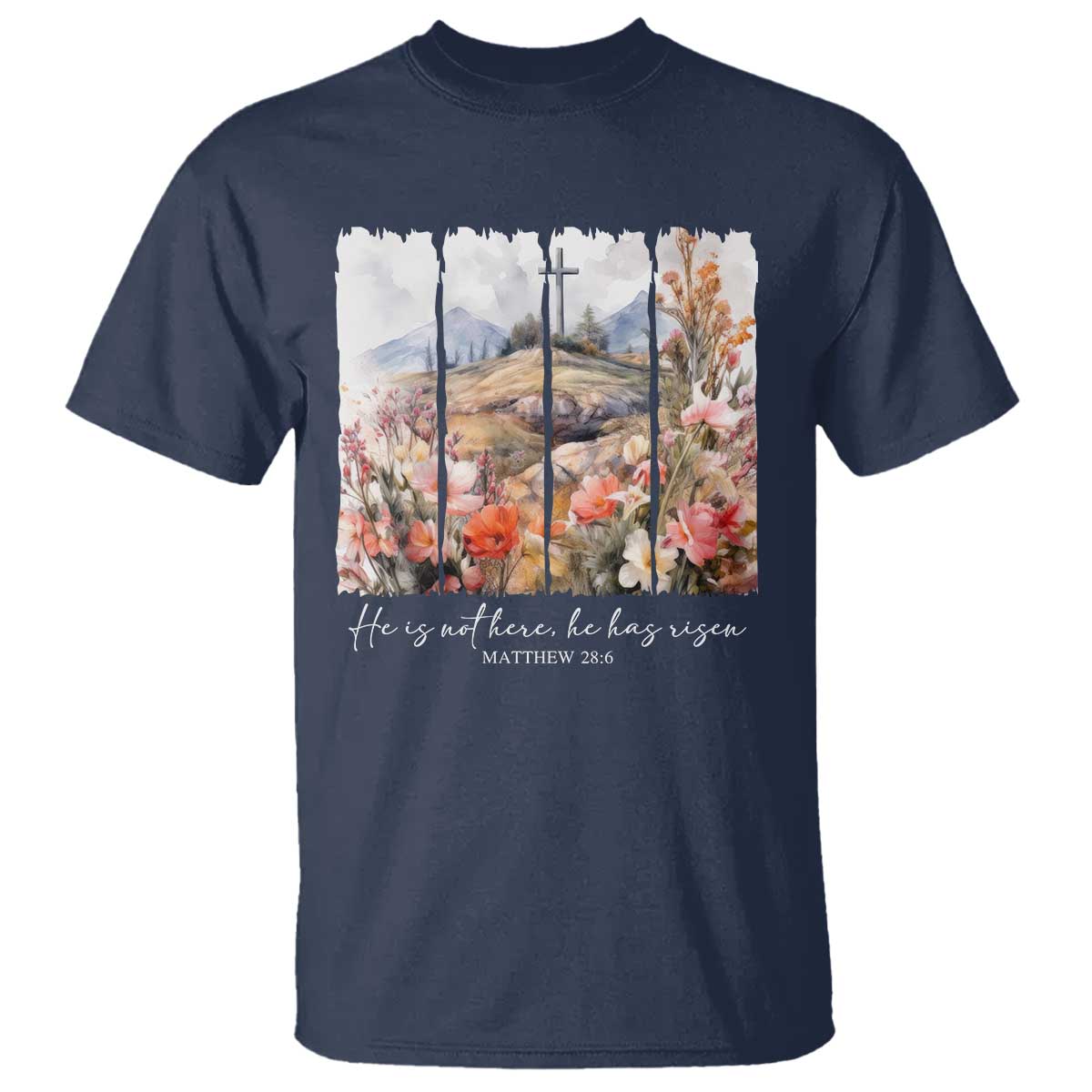 He Is Not Here He Has Risen T Shirt Christian Easter Religious Bible Verse