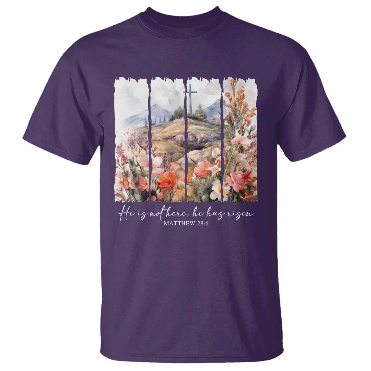 He Is Not Here He Has Risen T Shirt Christian Easter Religious Bible Verse