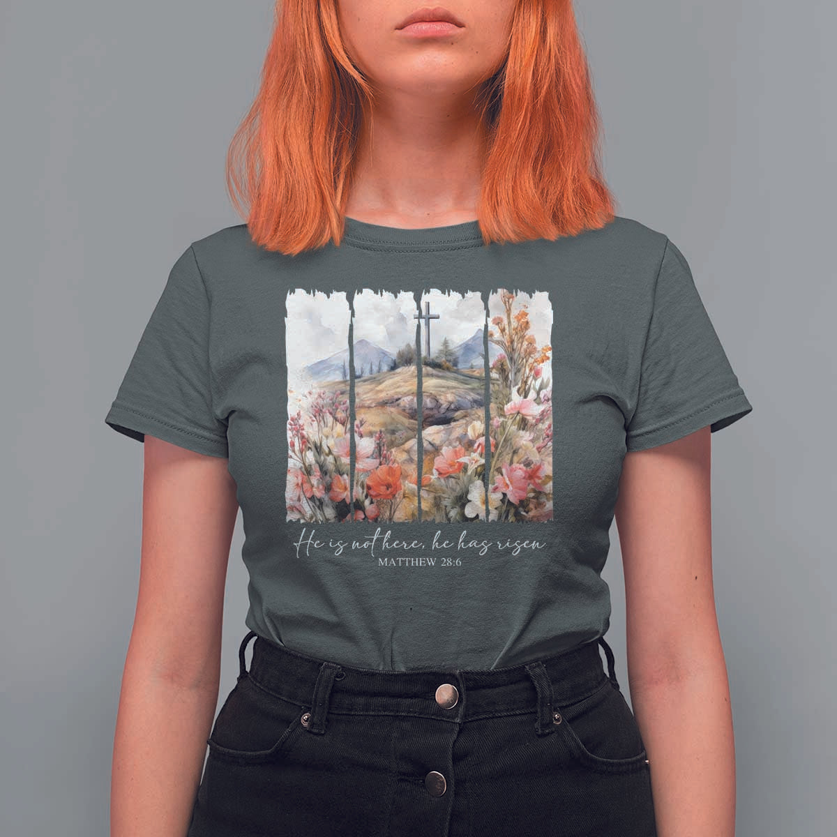 He Is Not Here He Has Risen T Shirt For Women Christian Easter Religious Bible Verse