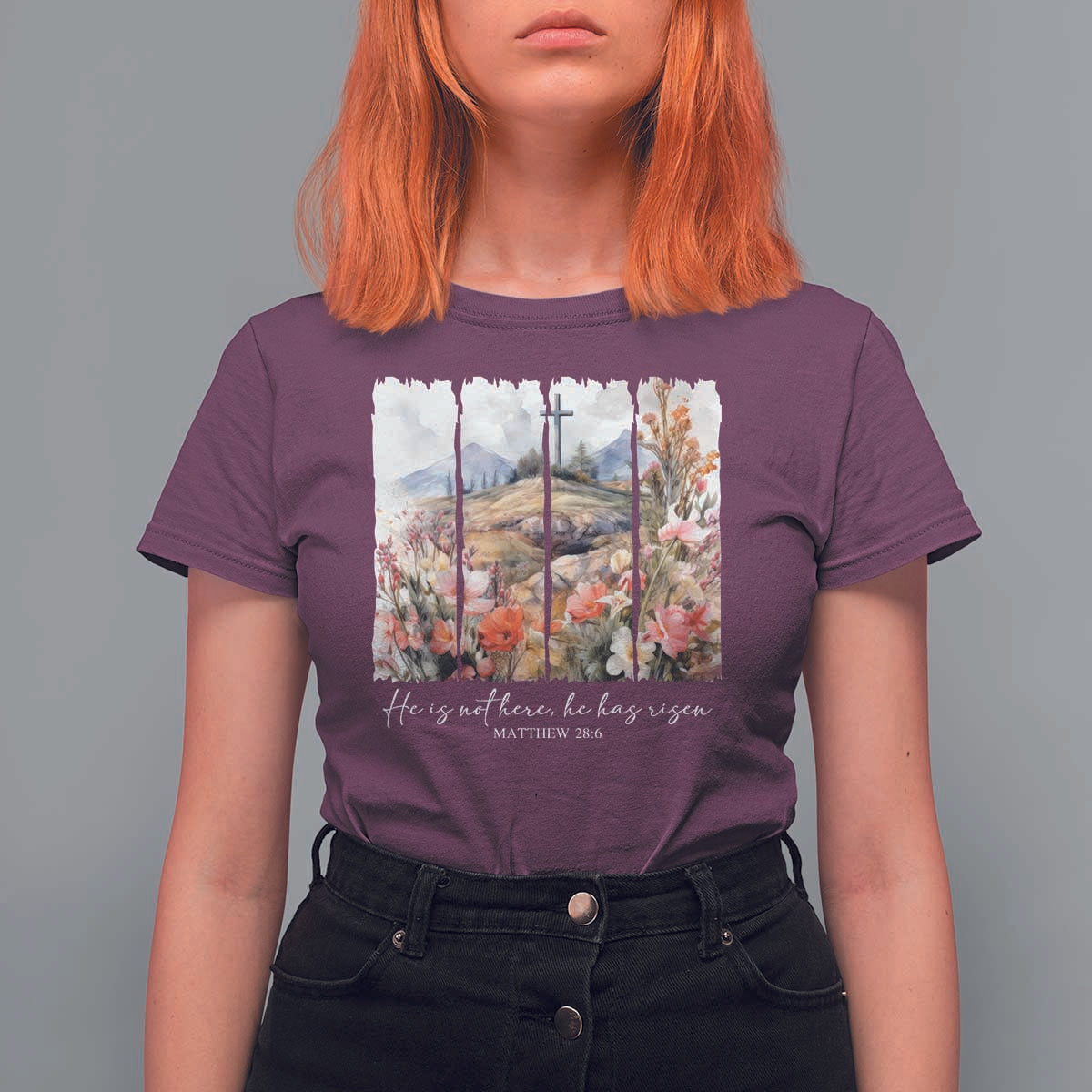 He Is Not Here He Has Risen T Shirt For Women Christian Easter Religious Bible Verse