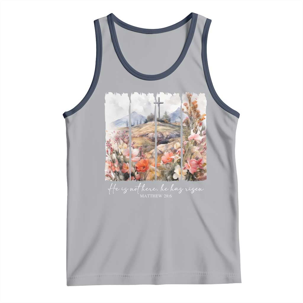 He Is Not Here He Has Risen Tank Top Christian Easter Religious Bible Verse