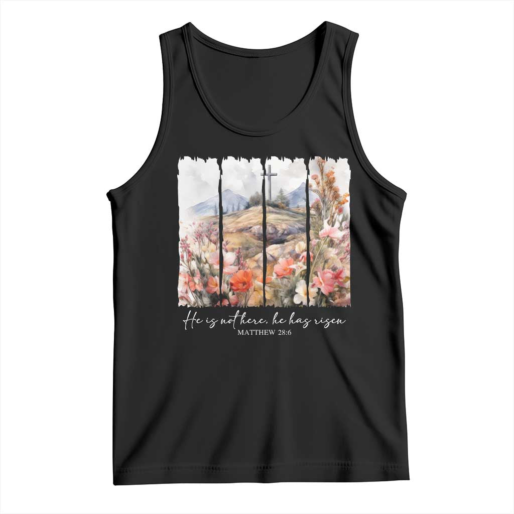 He Is Not Here He Has Risen Tank Top Christian Easter Religious Bible Verse