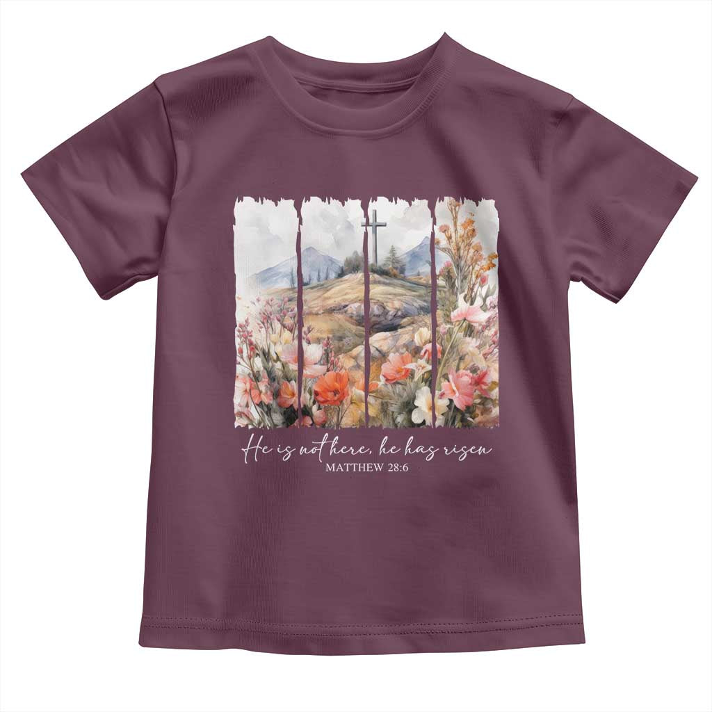 He Is Not Here He Has Risen Toddler T Shirt Christian Easter Religious Bible Verse