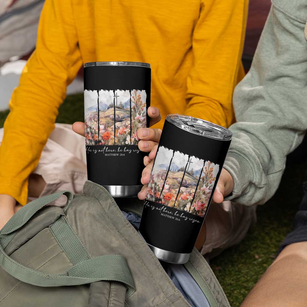 He Is Not Here He Has Risen Tumbler Cup Christian Easter Religious Bible Verse