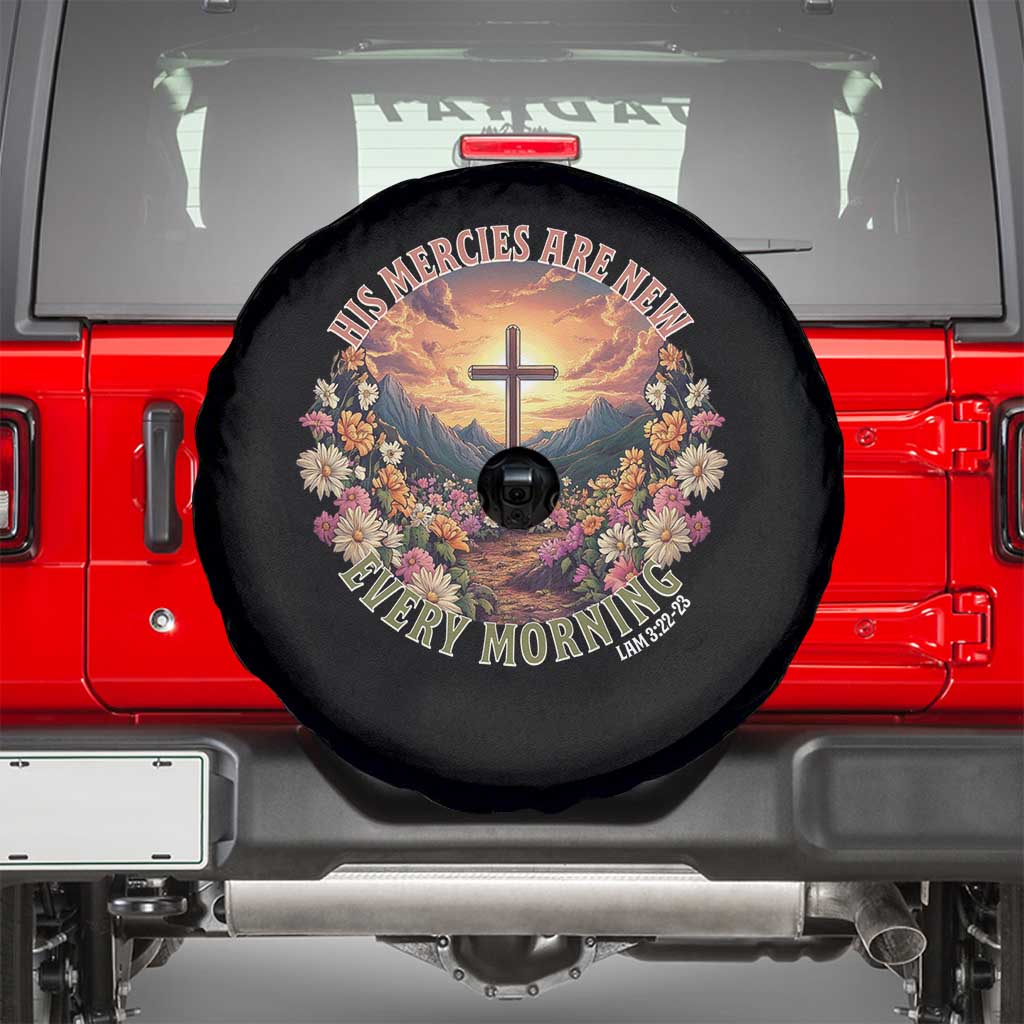 His Mercies Are New Every Morning Spare Tire Cover Good Friday Religious Christian Bible Verse