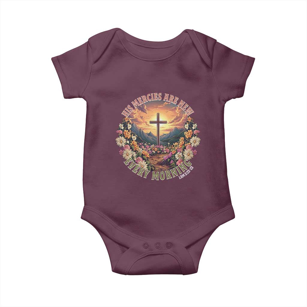 His Mercies Are New Every Morning Baby Onesie Good Friday Religious Christian Bible Verse