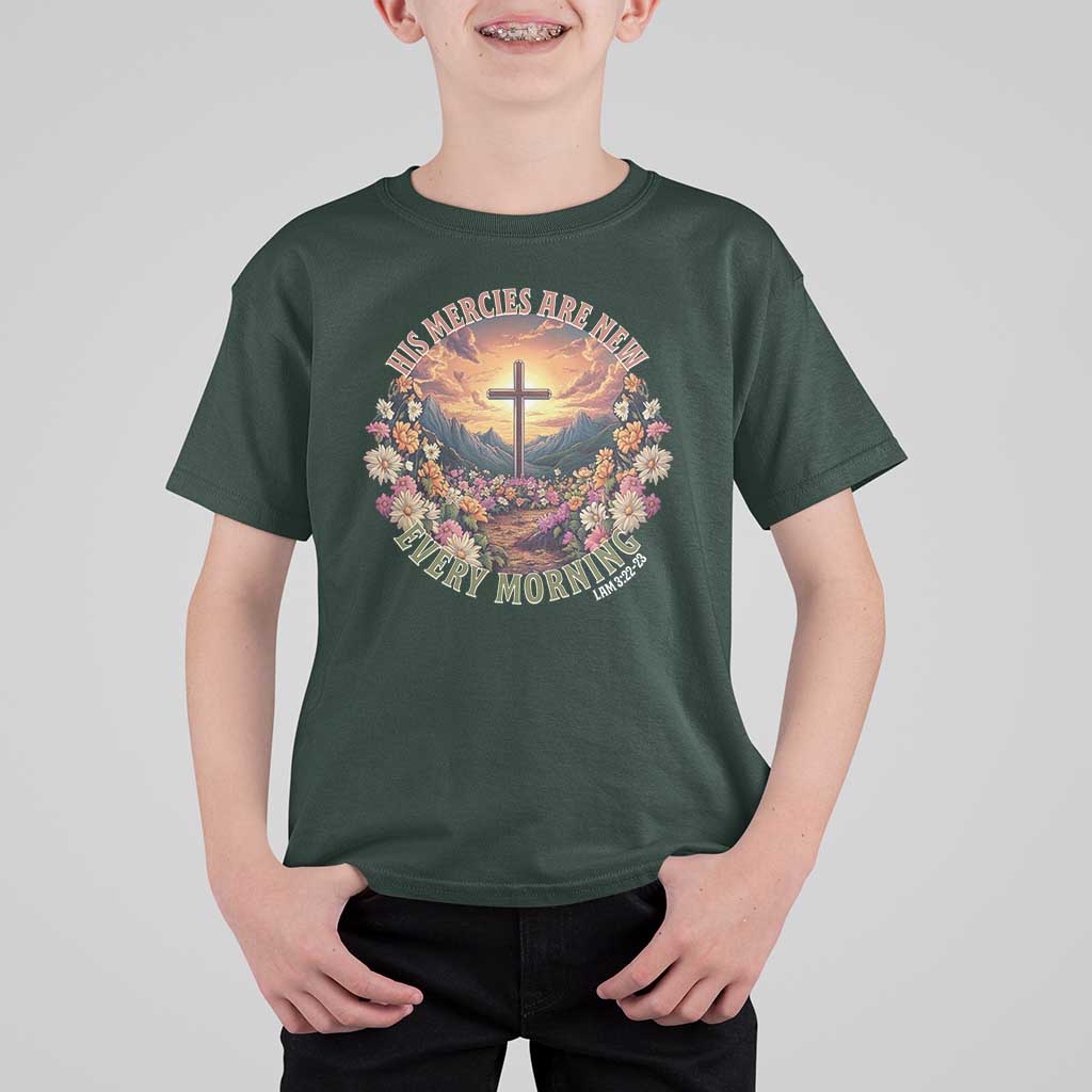 His Mercies Are New Every Morning T Shirt For Kid Good Friday Religious Christian Bible Verse