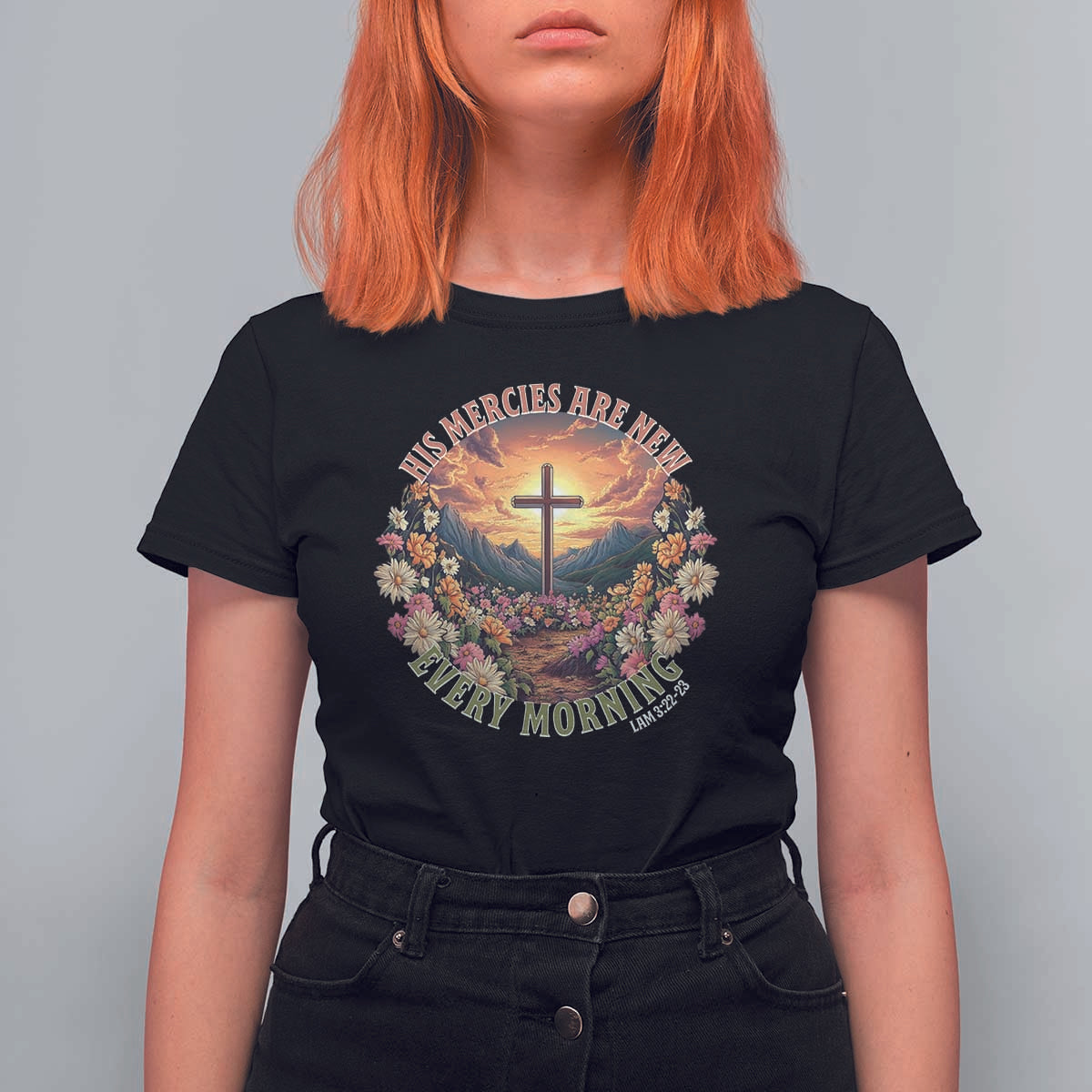 His Mercies Are New Every Morning T Shirt For Women Good Friday Religious Christian Bible Verse