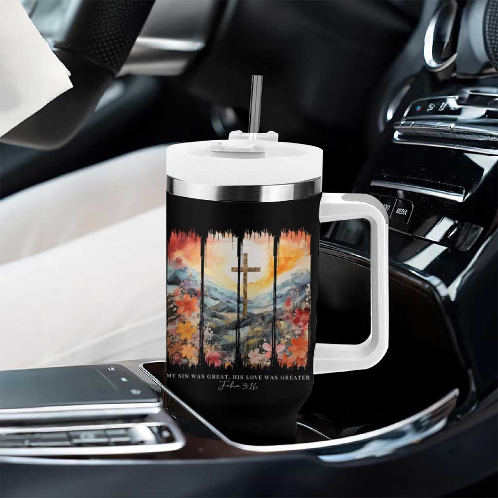 My Sin Was Great His Love Was Greater Tumbler With Handle Christian Easter Religious Bible Verse