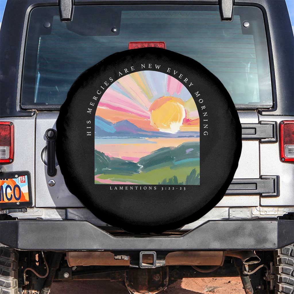 His Mercies Are New Every Morning Spare Tire Cover Religious Christian Bible Verse