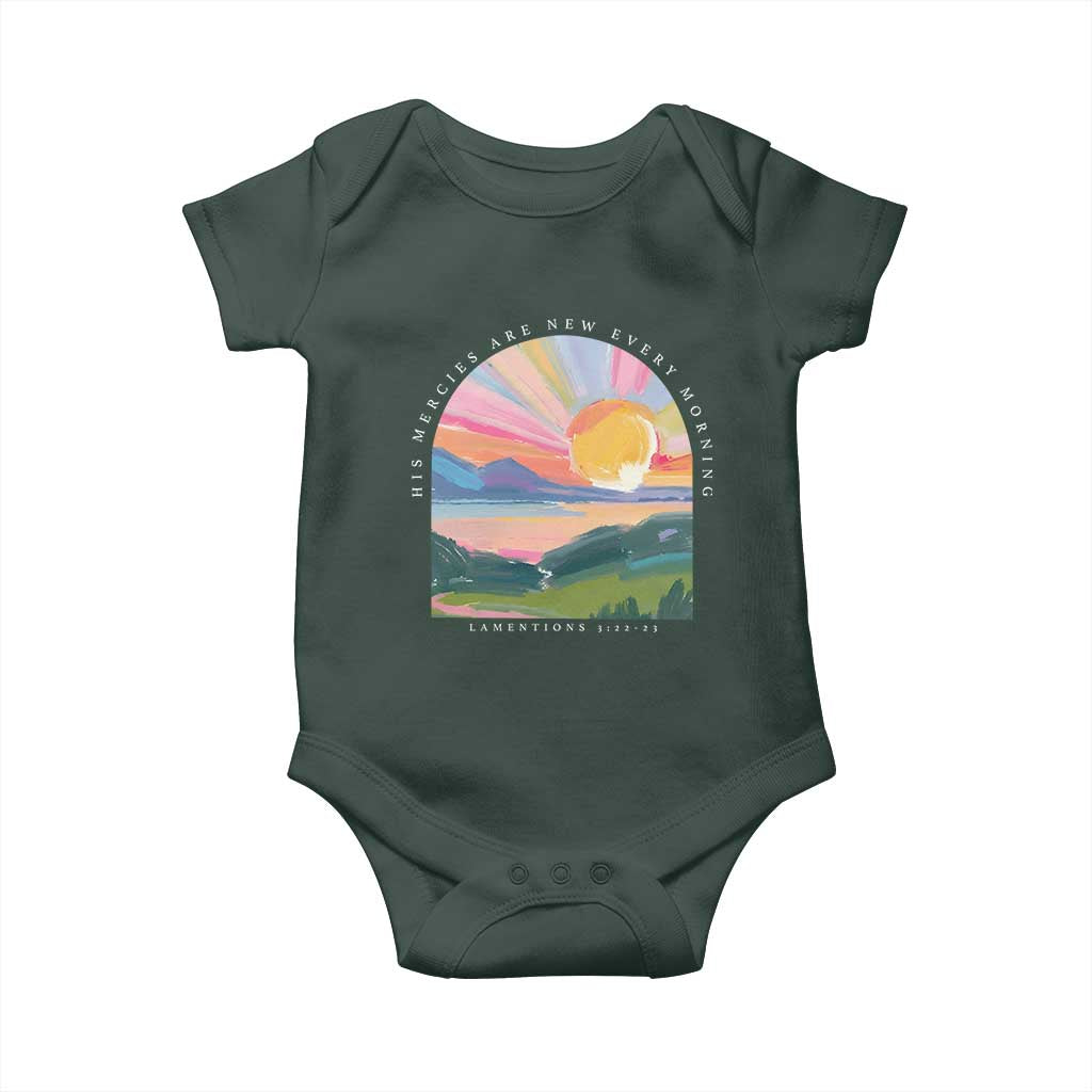 His Mercies Are New Every Morning Baby Onesie Religious Christian Bible Verse
