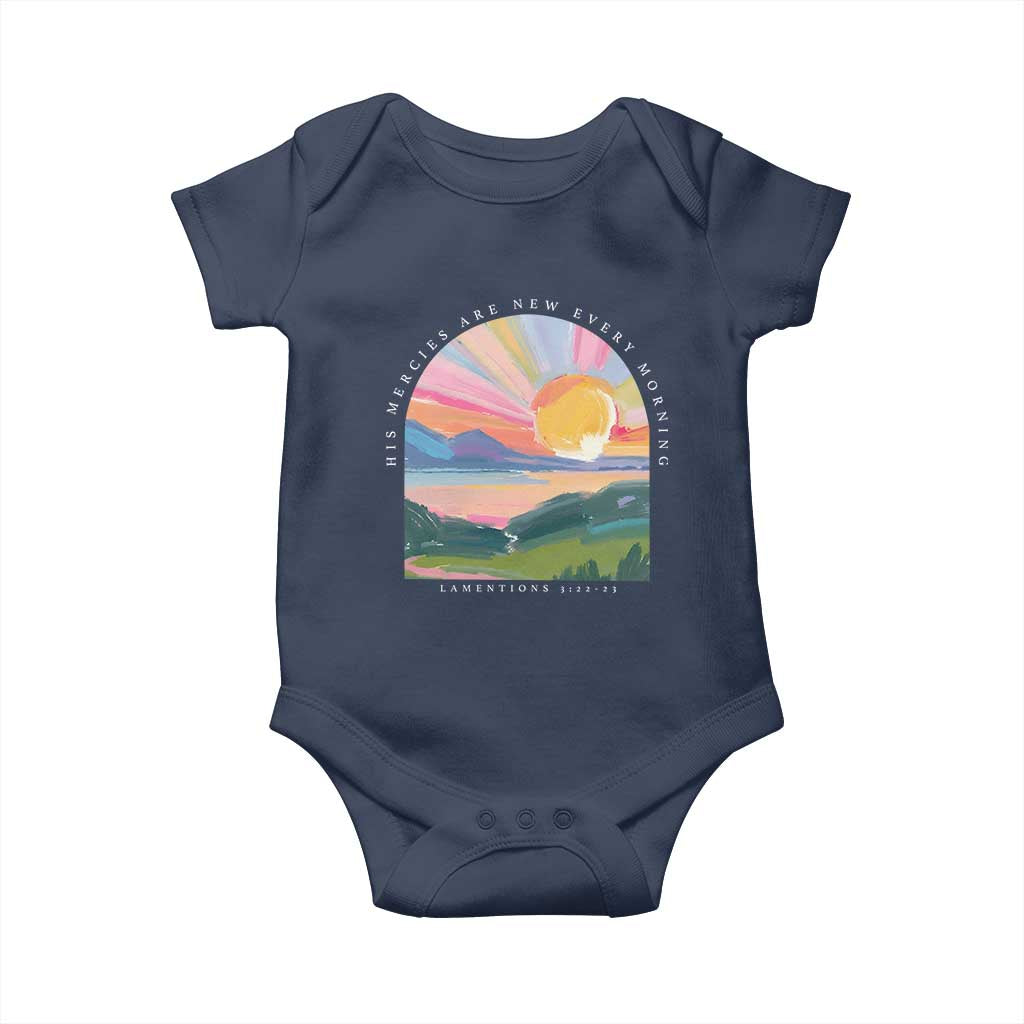 His Mercies Are New Every Morning Baby Onesie Religious Christian Bible Verse