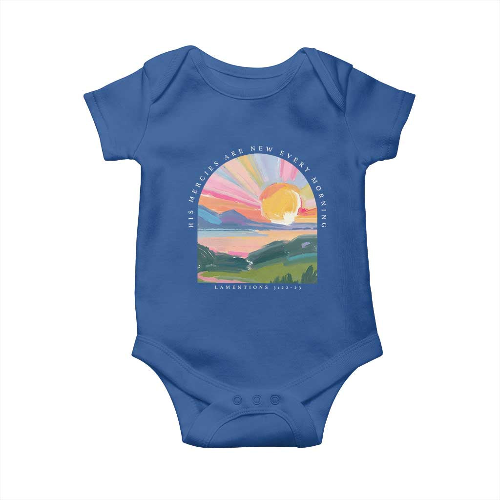 His Mercies Are New Every Morning Baby Onesie Religious Christian Bible Verse