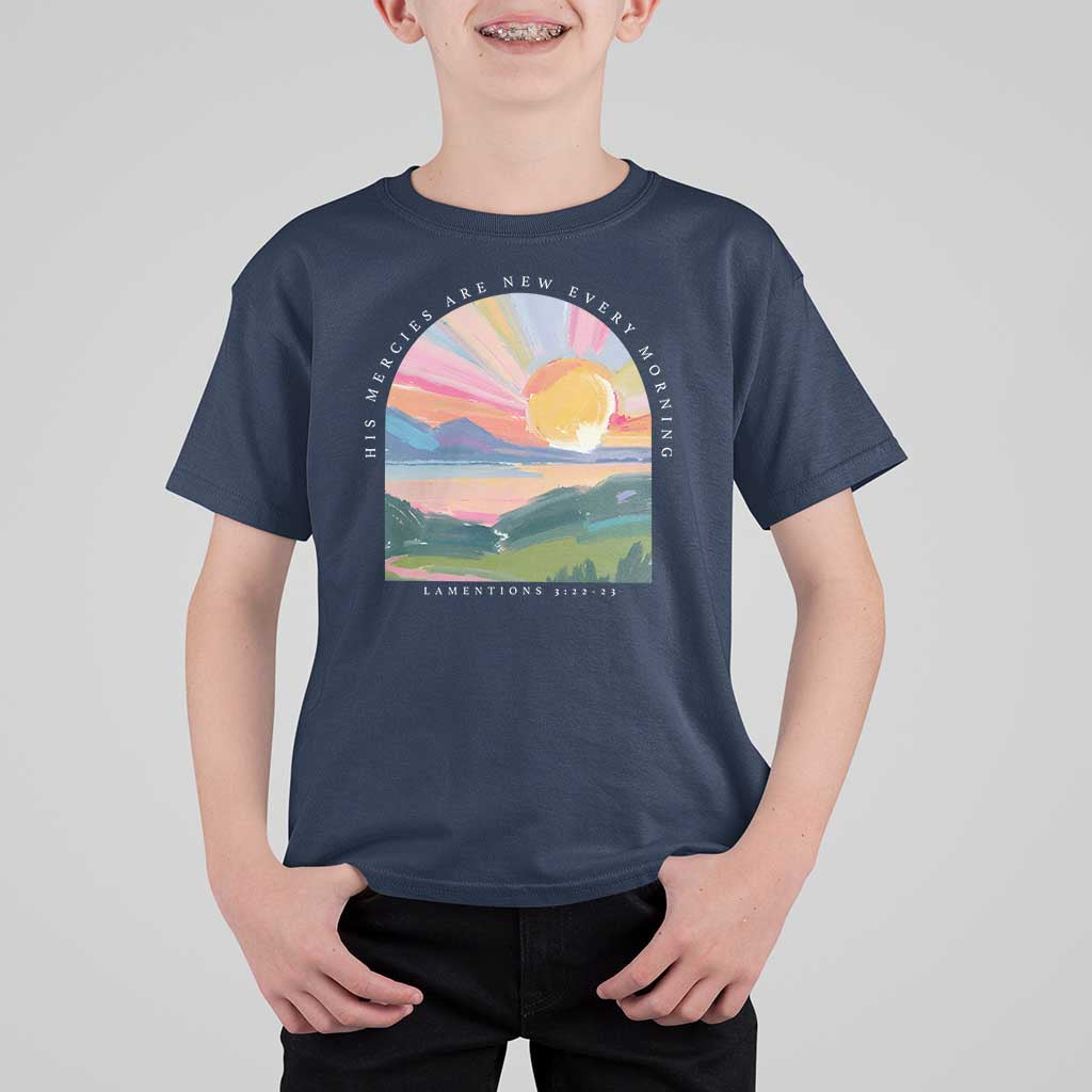 His Mercies Are New Every Morning T Shirt For Kid Religious Christian Bible Verse