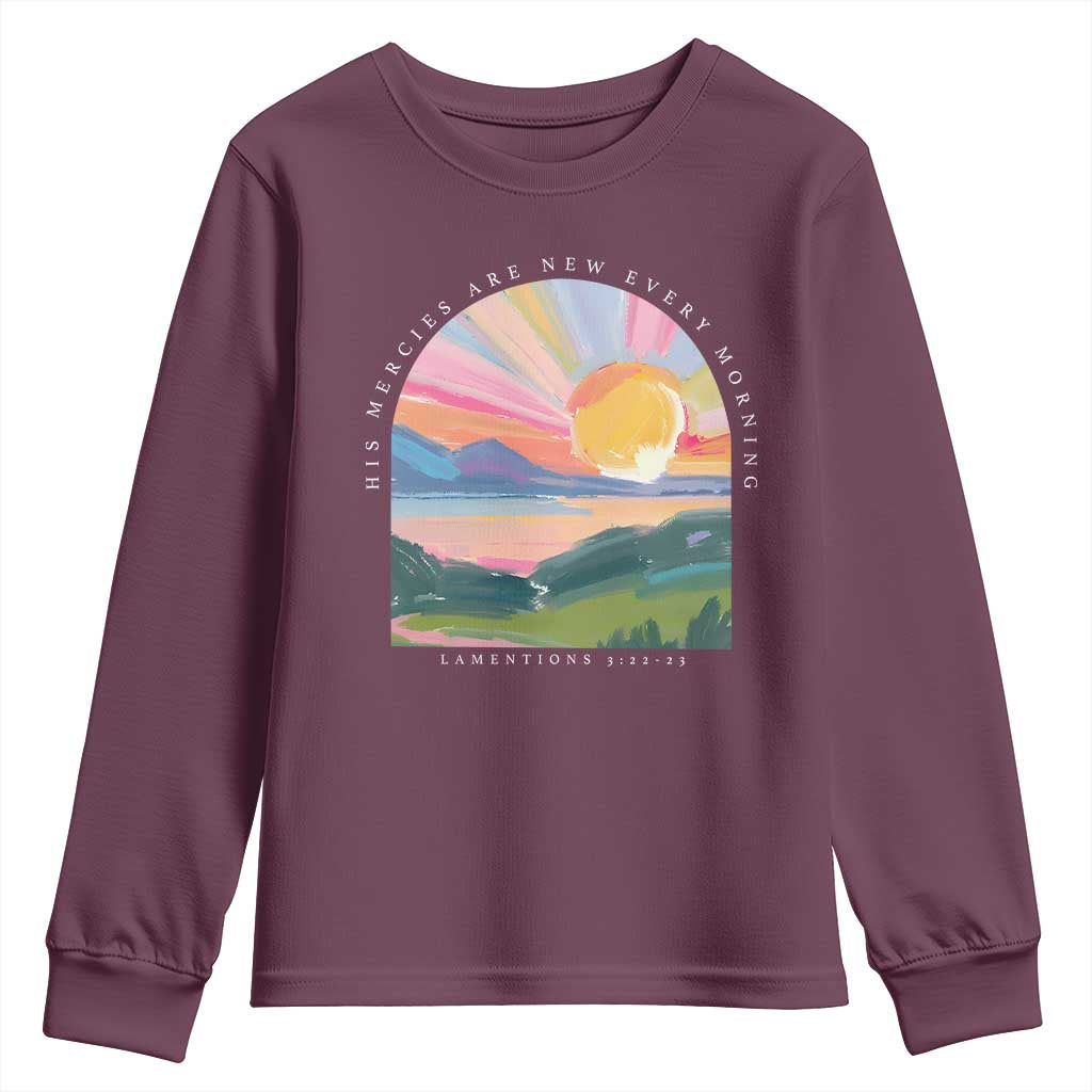 His Mercies Are New Every Morning Youth Sweatshirt Religious Christian Bible Verse