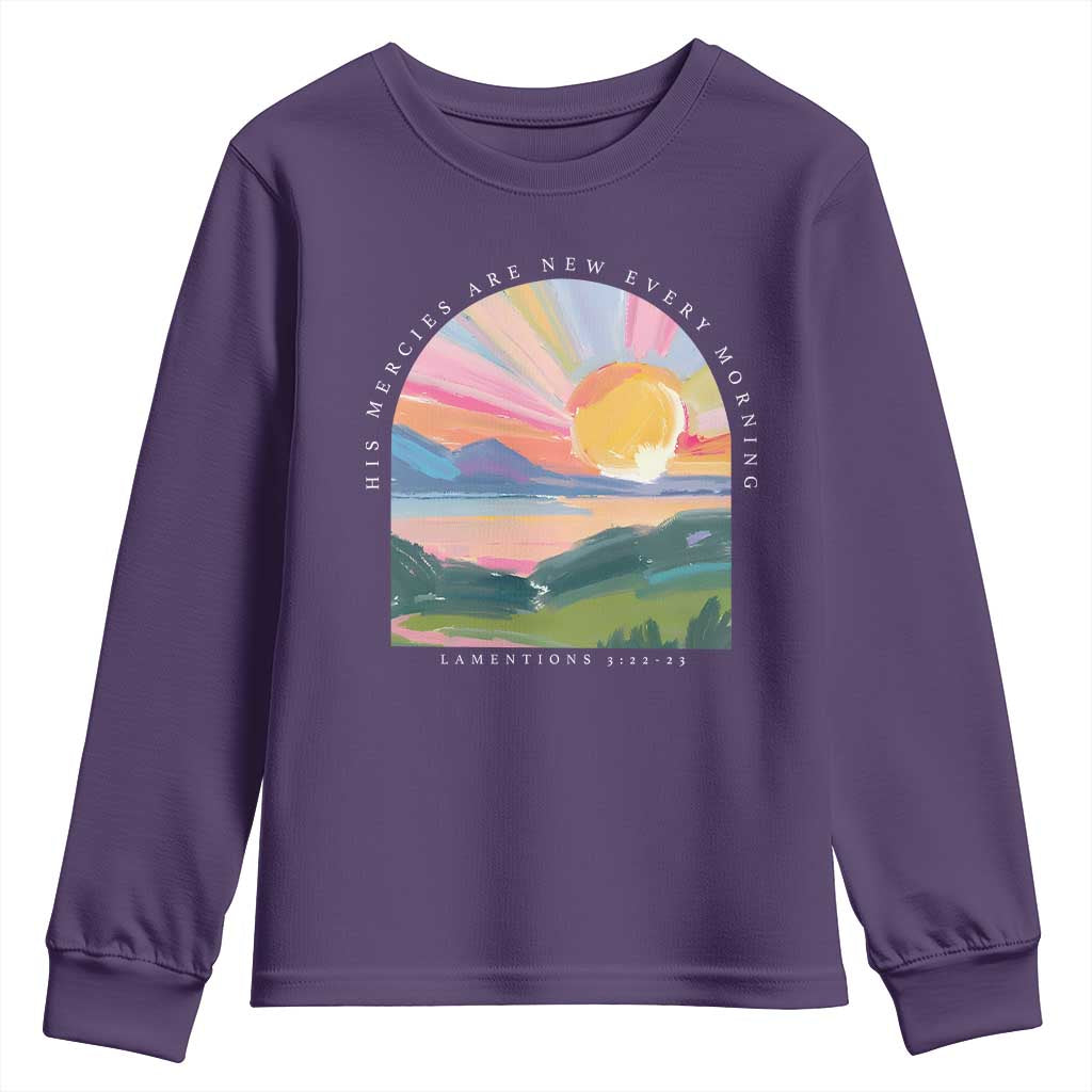 His Mercies Are New Every Morning Youth Sweatshirt Religious Christian Bible Verse