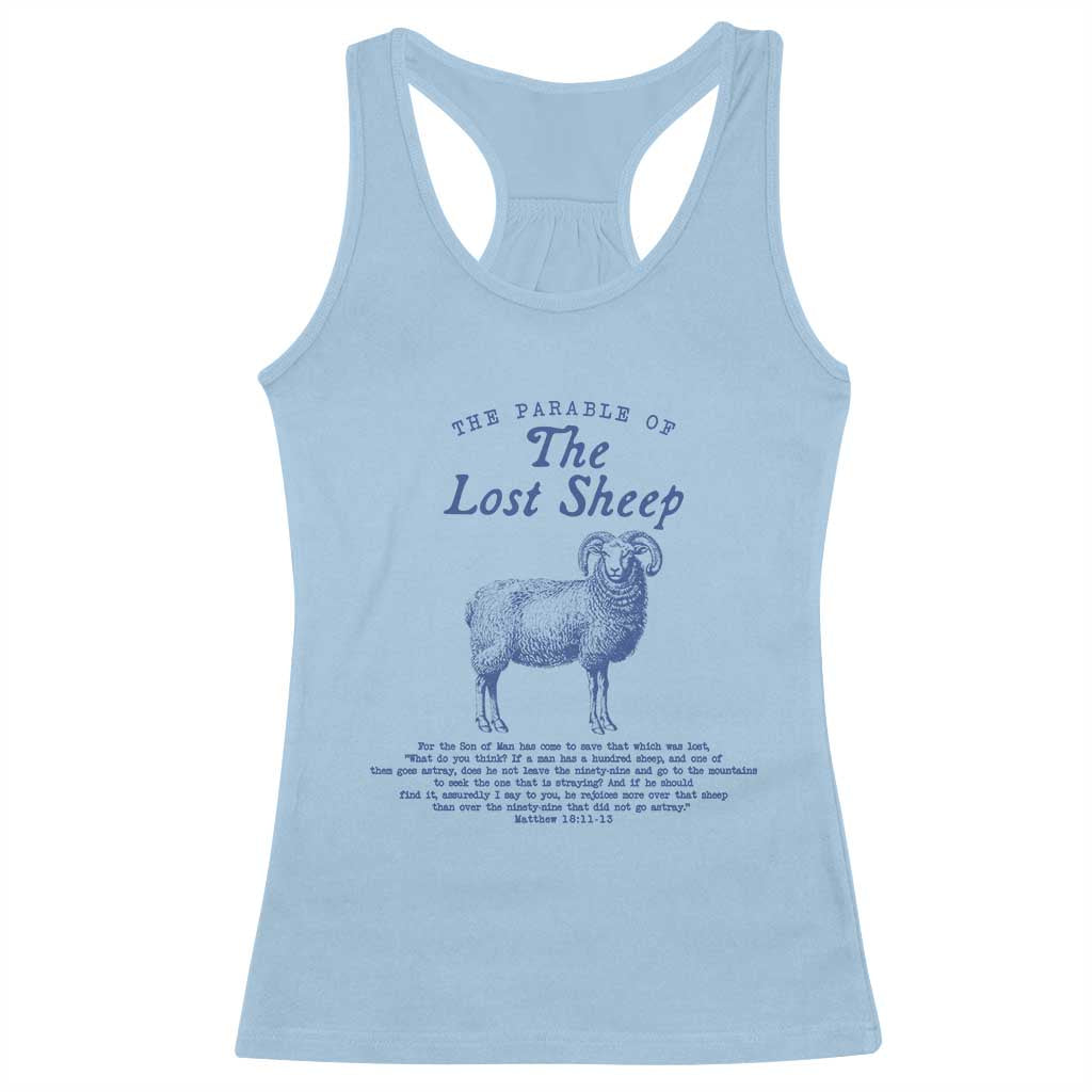 The Parable Of The Lost Sheep Racerback Tank Top Christian Bible Verse Matthew 18