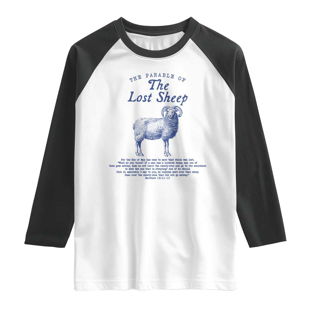 The Parable Of The Lost Sheep Raglan Shirt Christian Bible Verse Matthew 18