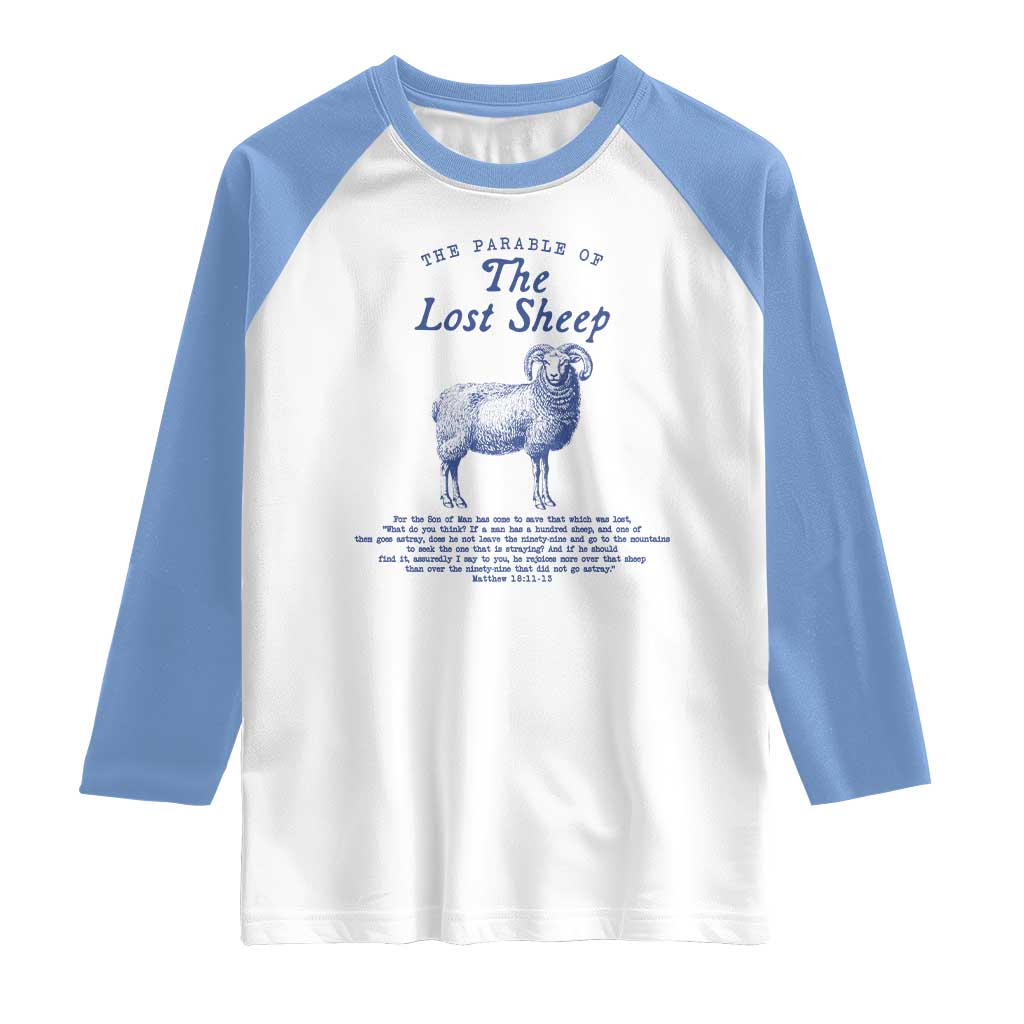 The Parable Of The Lost Sheep Raglan Shirt Christian Bible Verse Matthew 18