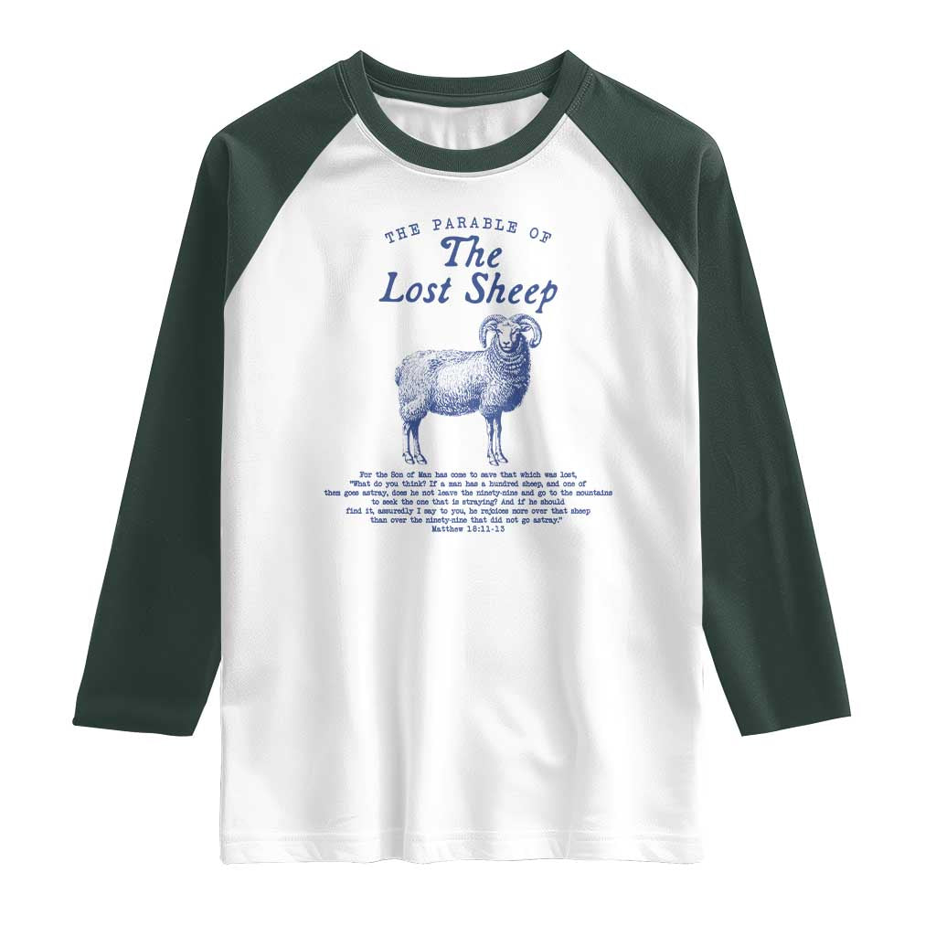 The Parable Of The Lost Sheep Raglan Shirt Christian Bible Verse Matthew 18