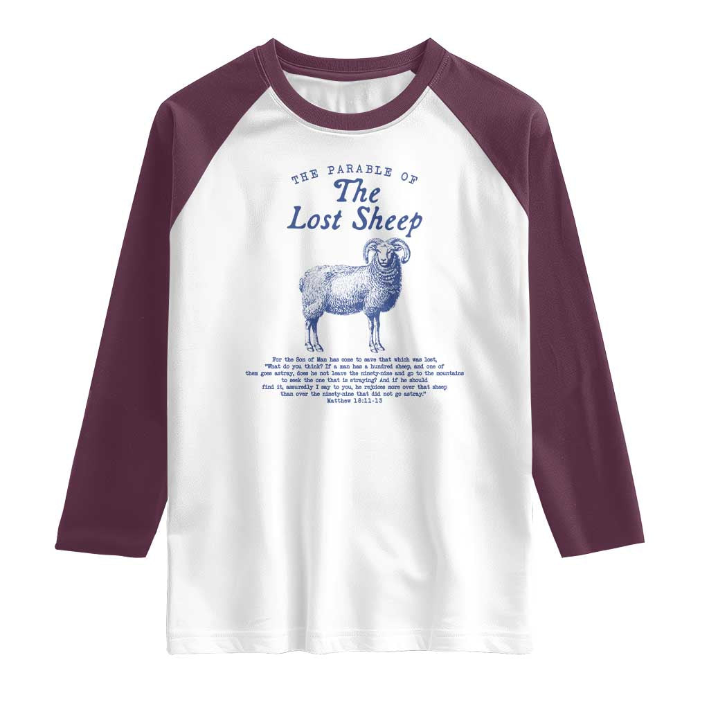The Parable Of The Lost Sheep Raglan Shirt Christian Bible Verse Matthew 18