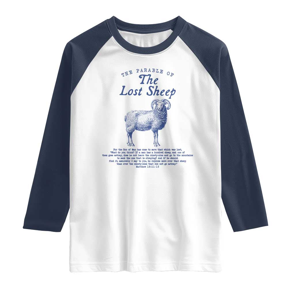 The Parable Of The Lost Sheep Raglan Shirt Christian Bible Verse Matthew 18