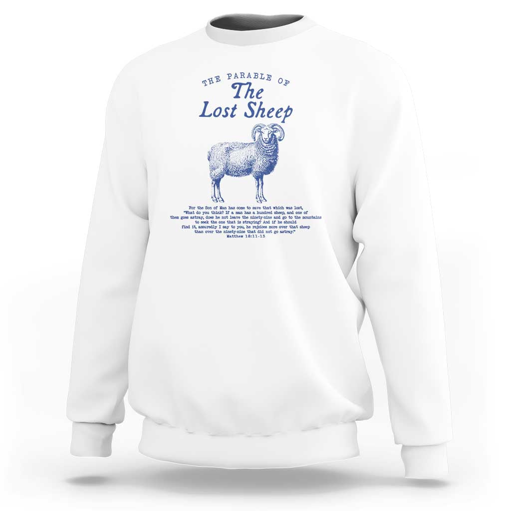 The Parable Of The Lost Sheep Sweatshirt Christian Bible Verse Matthew 18