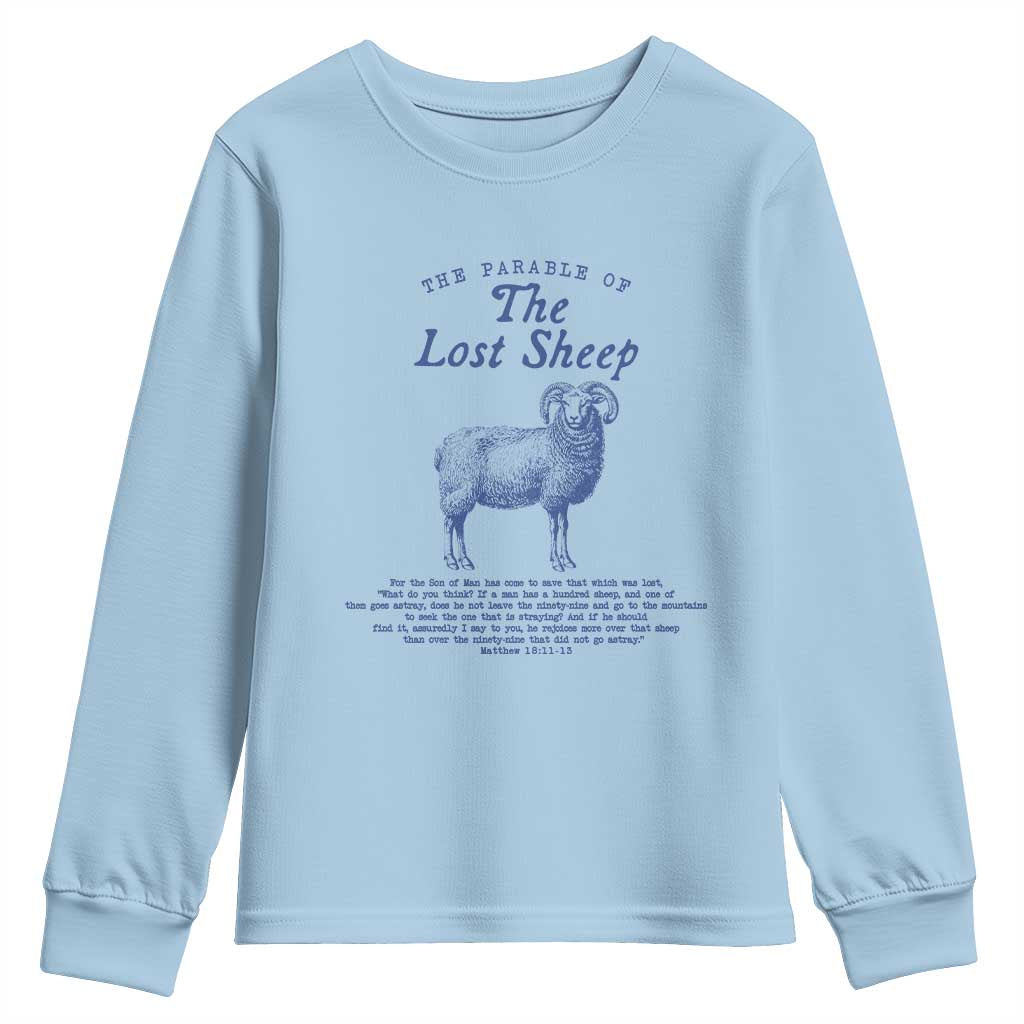The Parable Of The Lost Sheep Youth Sweatshirt Christian Bible Verse Matthew 18