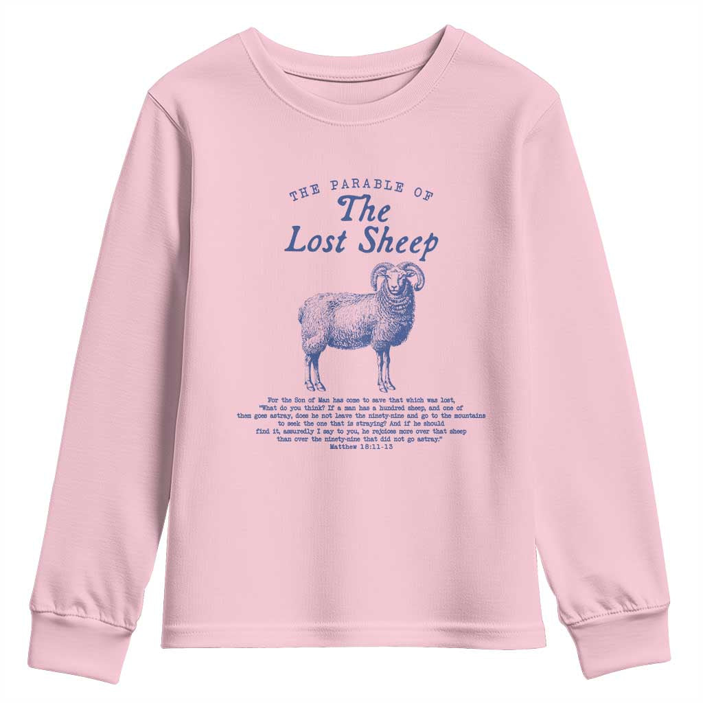 The Parable Of The Lost Sheep Youth Sweatshirt Christian Bible Verse Matthew 18