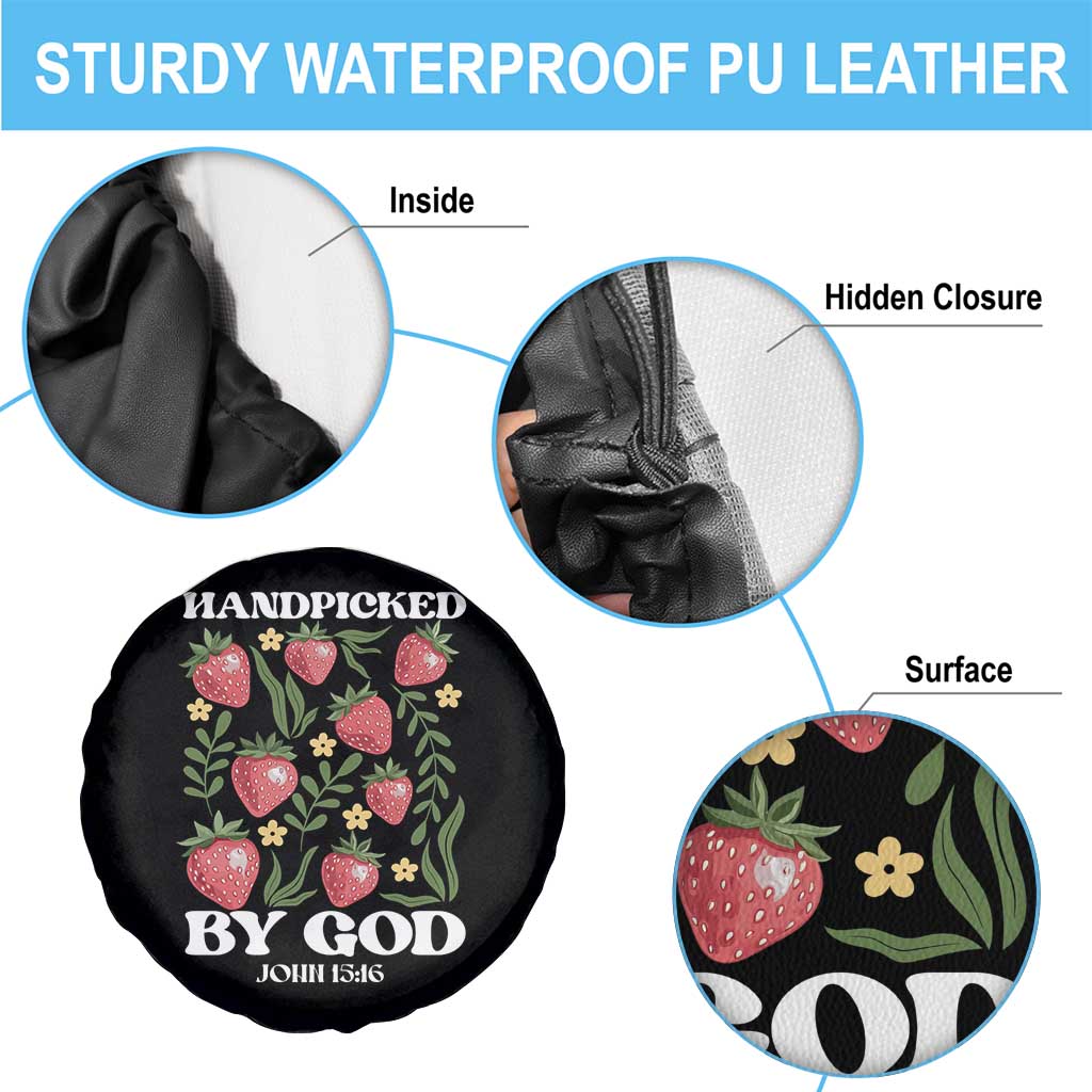 Handpicked By God Spare Tire Cover Religious Christian Bible Verse Strawberries