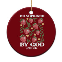 Handpicked By God Ceramic Ornament Religious Christian Bible Verse Strawberries - Wonder Print Shop