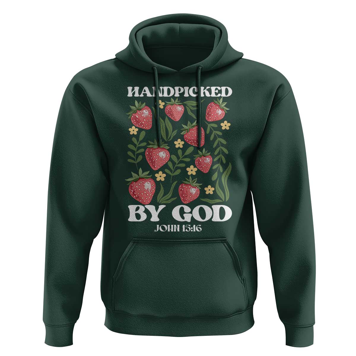 Handpicked By God Hoodie Religious Christian Bible Verse Strawberries