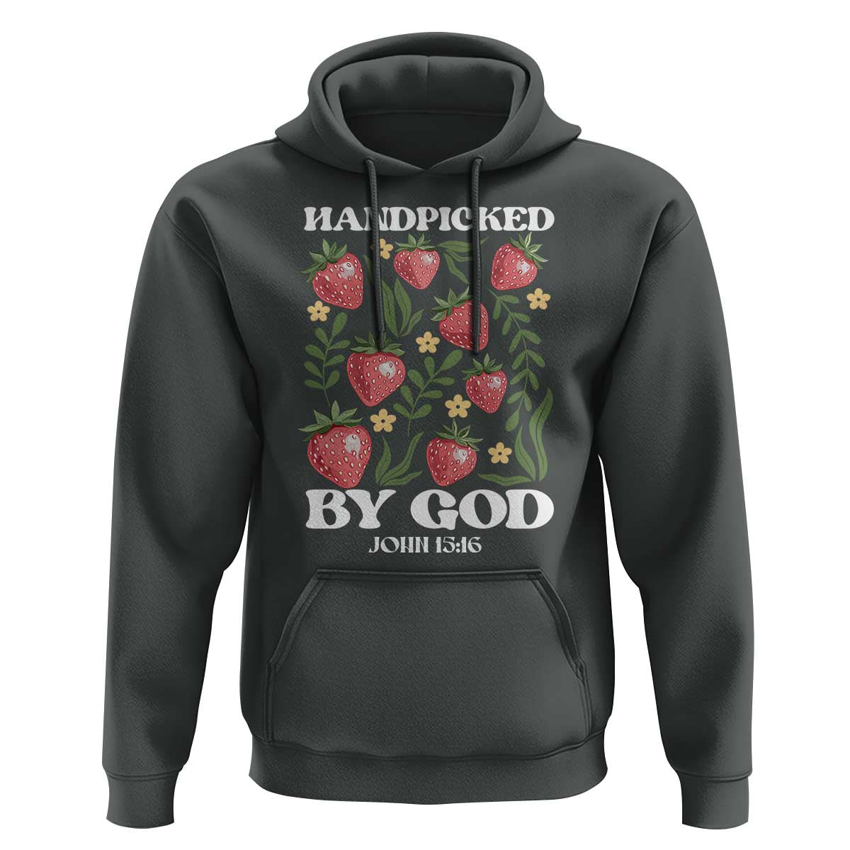 Handpicked By God Hoodie Religious Christian Bible Verse Strawberries