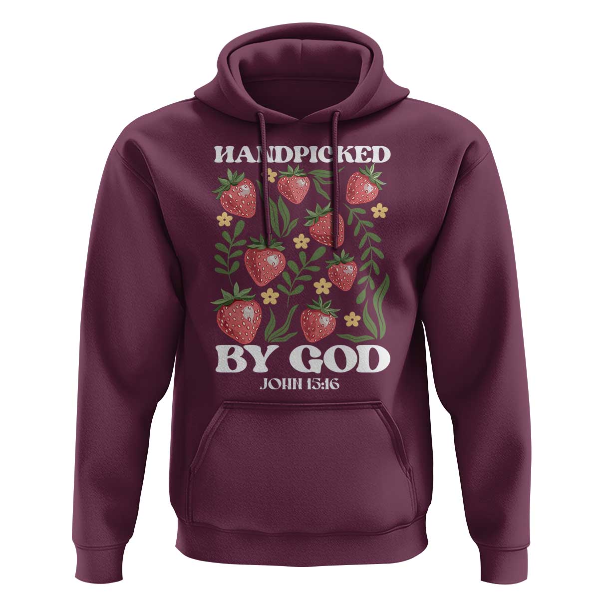 Handpicked By God Hoodie Religious Christian Bible Verse Strawberries