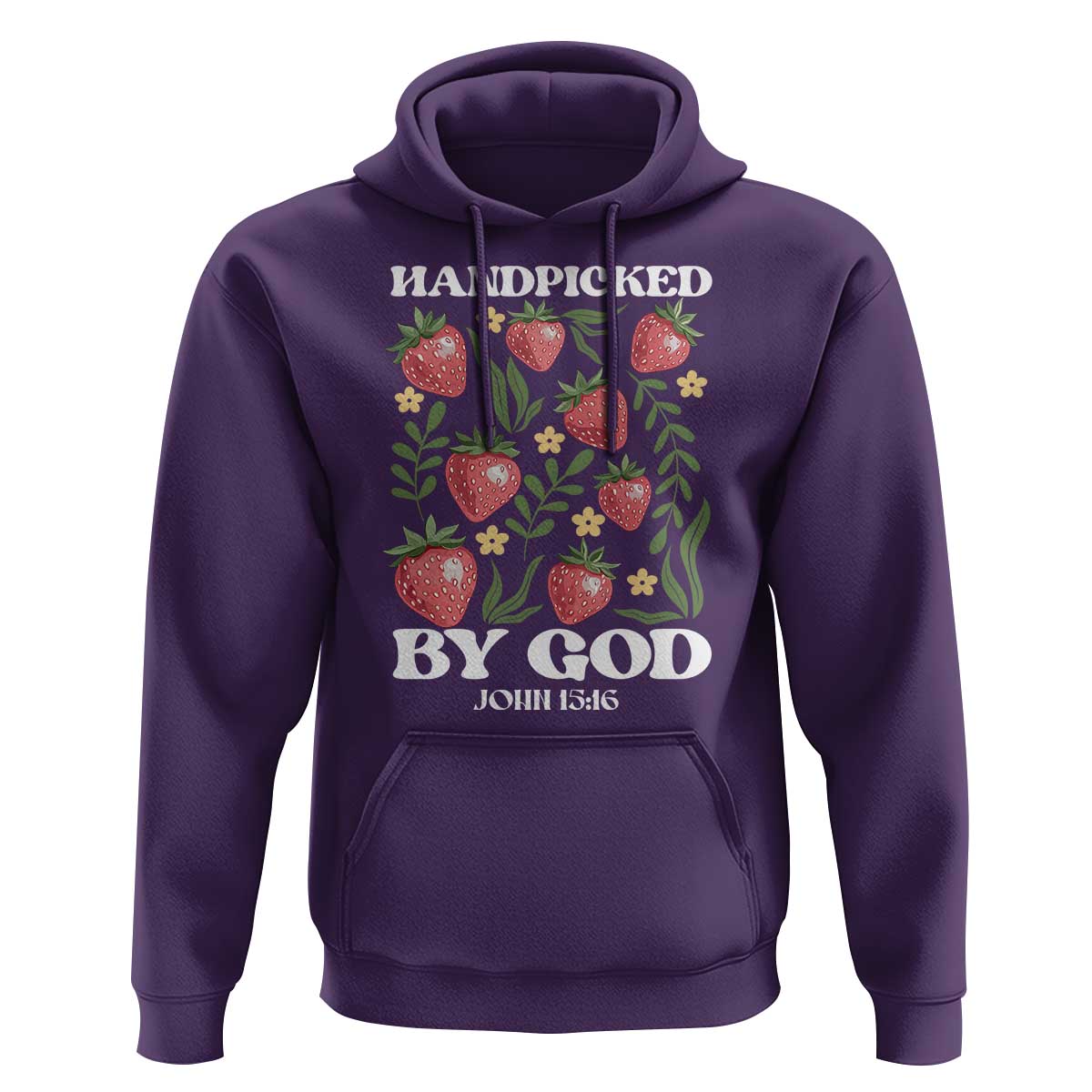 Handpicked By God Hoodie Religious Christian Bible Verse Strawberries