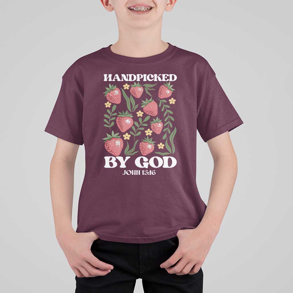 Handpicked By God T Shirt For Kid Religious Christian Bible Verse Strawberries
