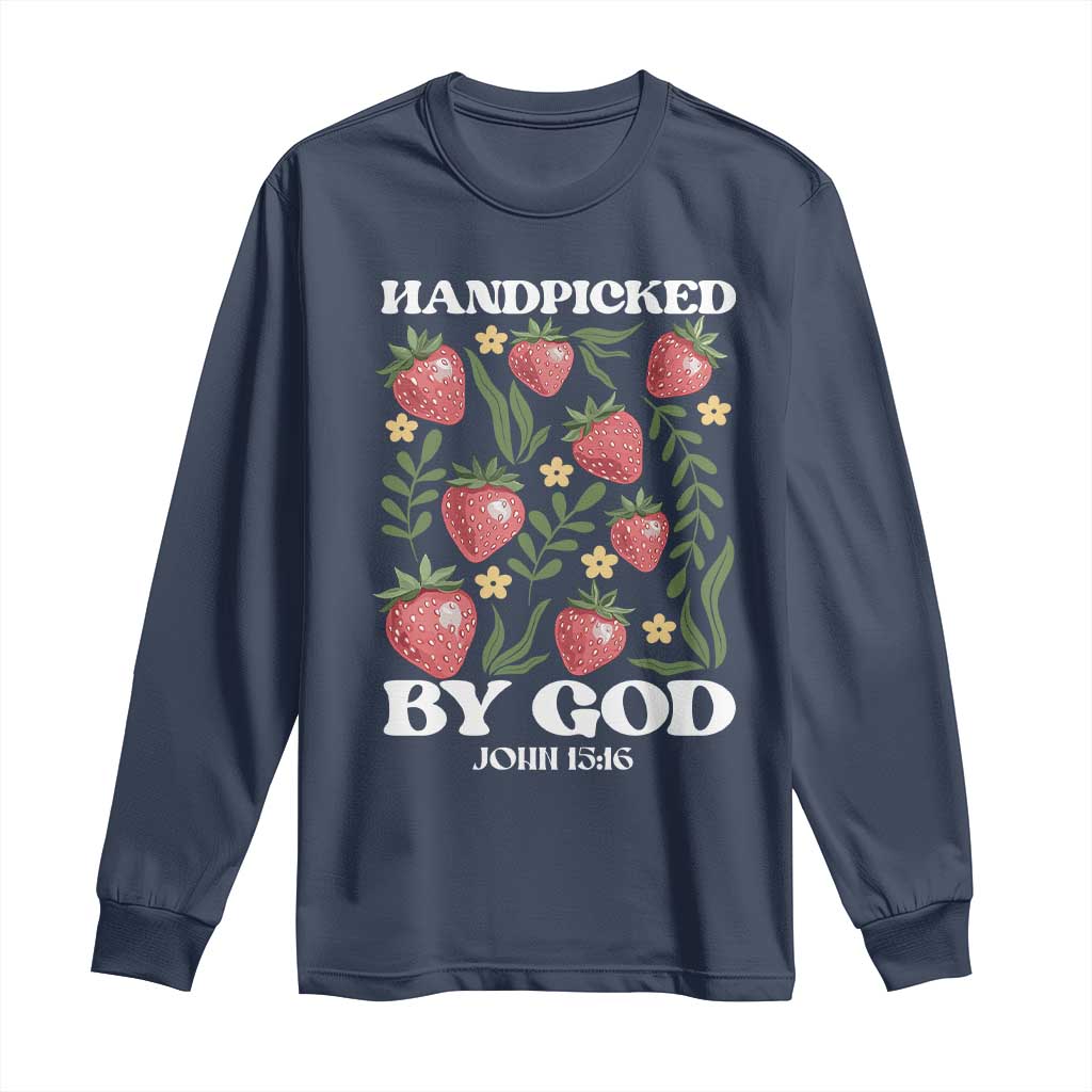 Handpicked By God Long Sleeve Shirt Religious Christian Bible Verse Strawberries