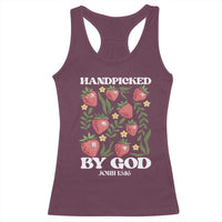 Handpicked By God Racerback Tank Top Religious Christian Bible Verse Strawberries