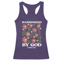 Handpicked By God Racerback Tank Top Religious Christian Bible Verse Strawberries