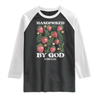 Handpicked By God Raglan Shirt Religious Christian Bible Verse Strawberries